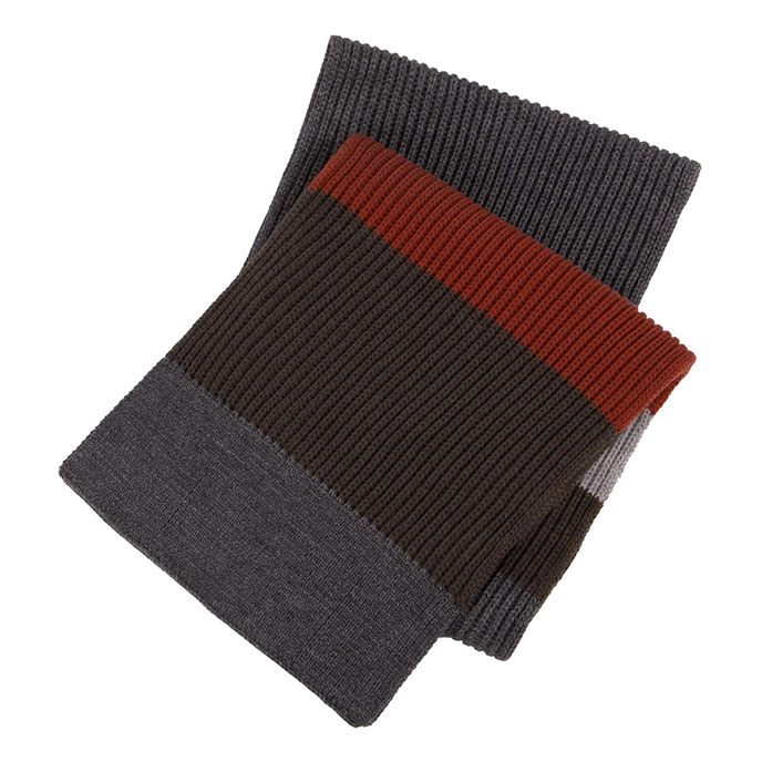 totes Mens  Rib Knitted Block Stripe Scarf Multi Extra Image 1